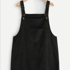 Black corduroy overall dress